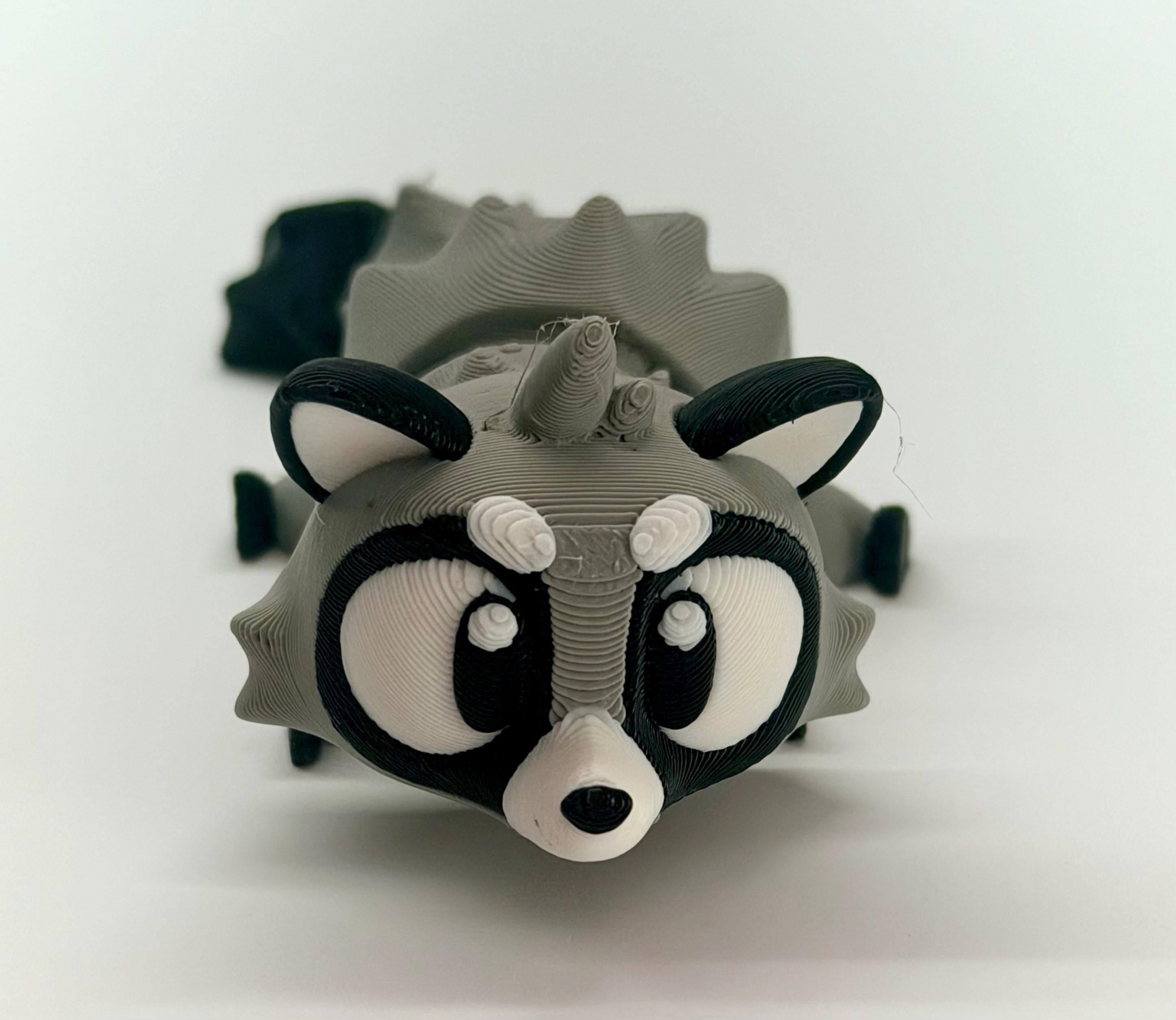 Articulating Raccoon – 3D Printed Flexible Fidget Animal | Desk Toy & Gift