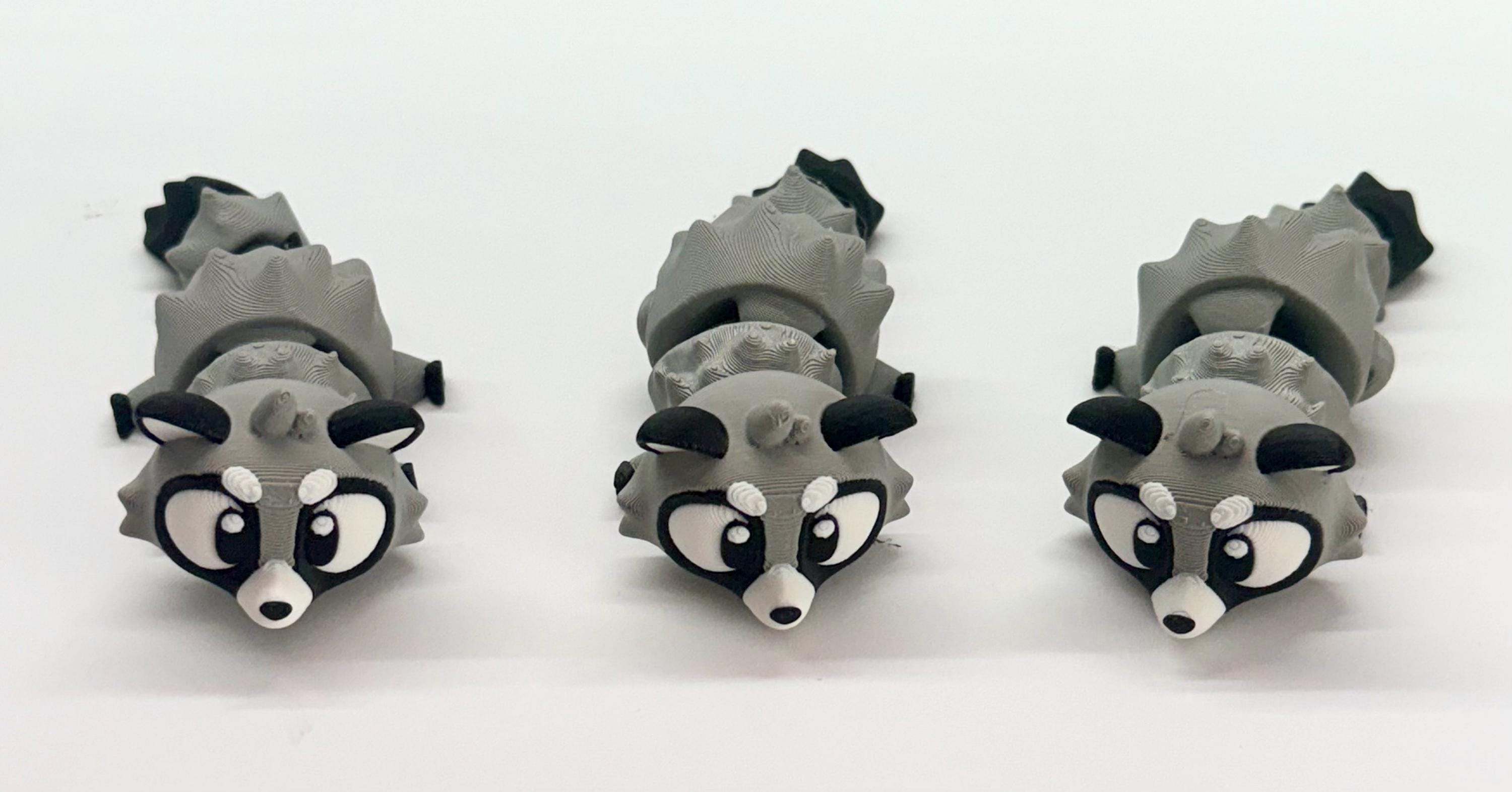 Articulating Raccoon – 3D Printed Flexible Fidget Animal | Desk Toy & Gift