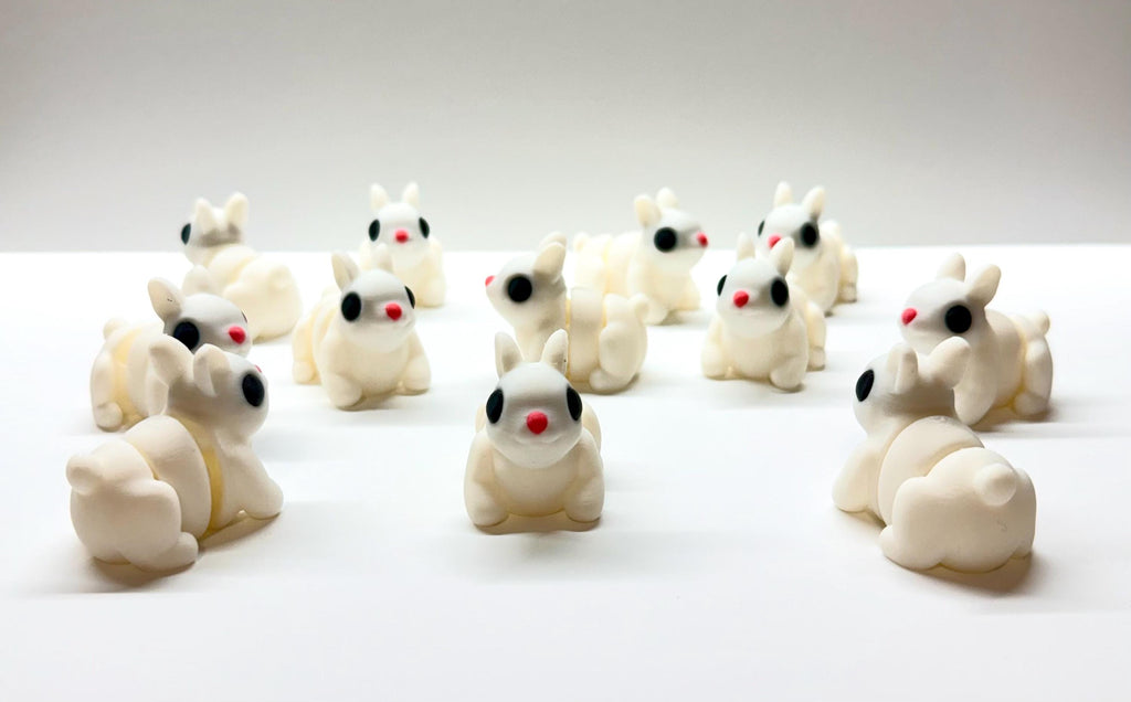 Articulated Bunny Figurine | 3D Printed Desk Decor | Kawaii Rabbit Fidget Toy | Handmade Bunny Gift